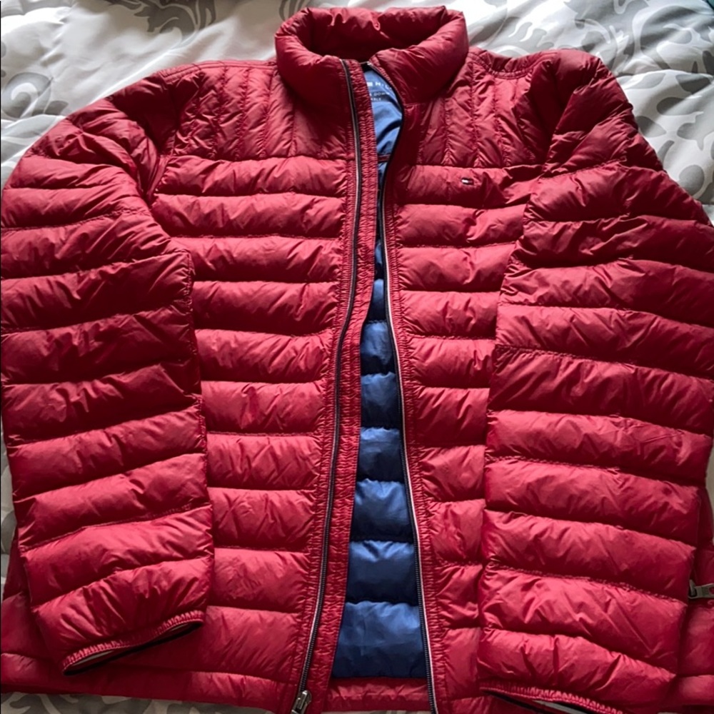 Red Tommy Hilfiger Puffer Jacket